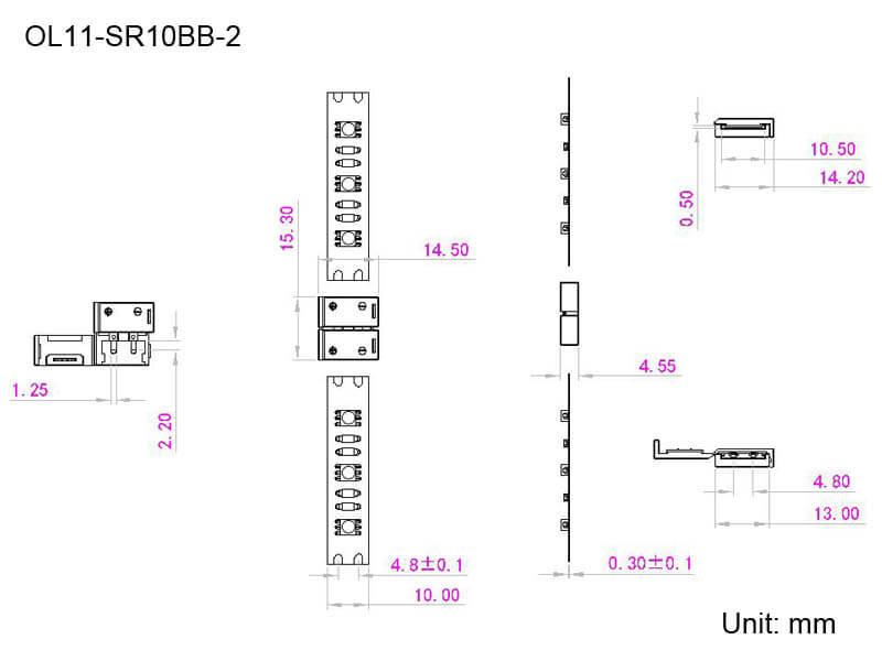 Dimensional Drawing of SR10BB-2