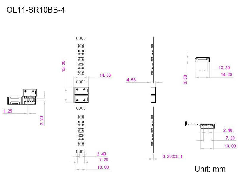 Dimensional Drawing of SR10BB-4