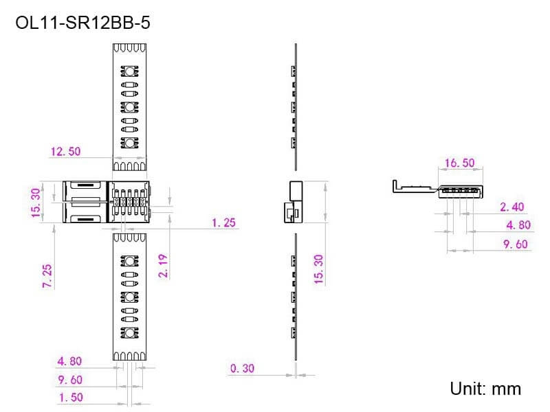 Dimensional Drawing of SR12BB-5