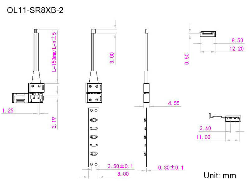 Dimensional Drawing of SR8XB-2