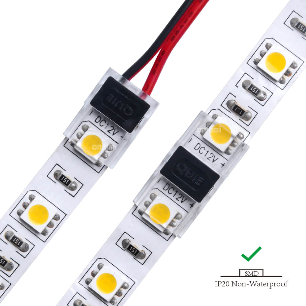 10 Pcs 2 Pin Power 8mm 10mm LED Strips Lights Connector Splice