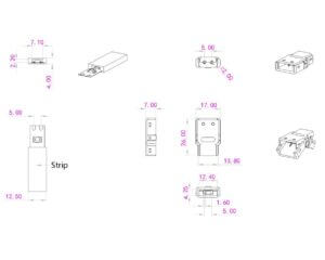 hippo-m hollow tube led strip connector FSN10XB-2-Dimensional Drawing