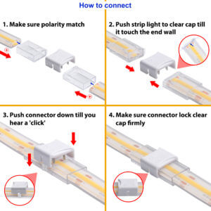 how to connect COB LED Strip IP68 waterproof strip to strip