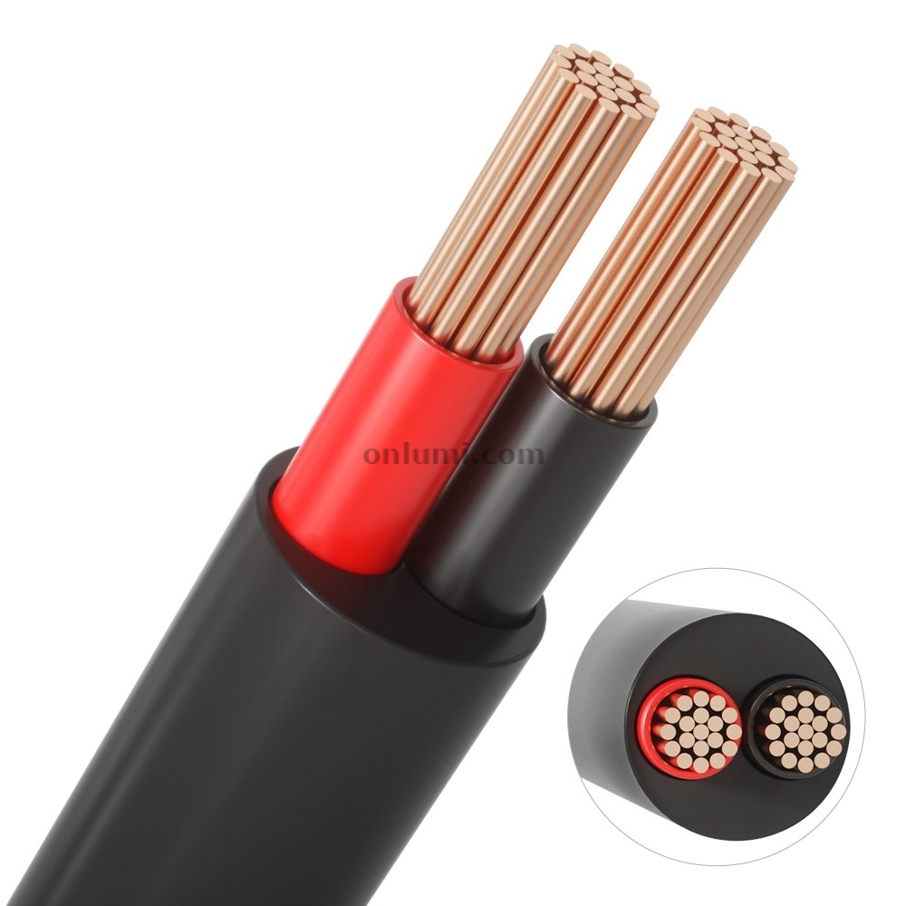 2 Pins for LED single color jacket wire Sheathed Cable black
