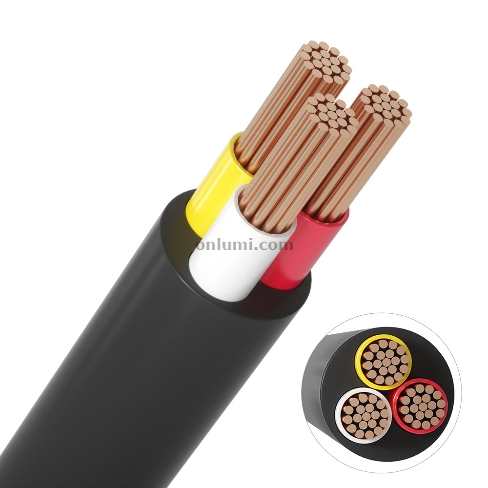 3 Pins for LED CCT jacket wire Sheathed Cable black