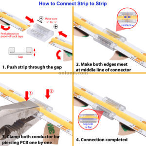 3 pin cct cob led strip connector how to connect cct 10mm strip to strip joint