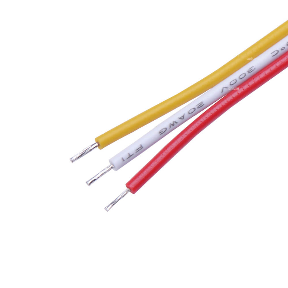 3 Pin Red-White-Yellow Unsheathed Flat Wire