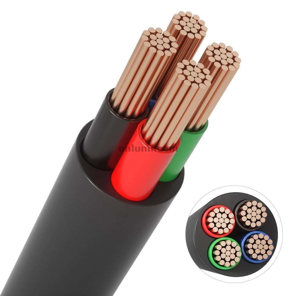 4 Pins for LED RGB jacket wire Sheathed Cable Black