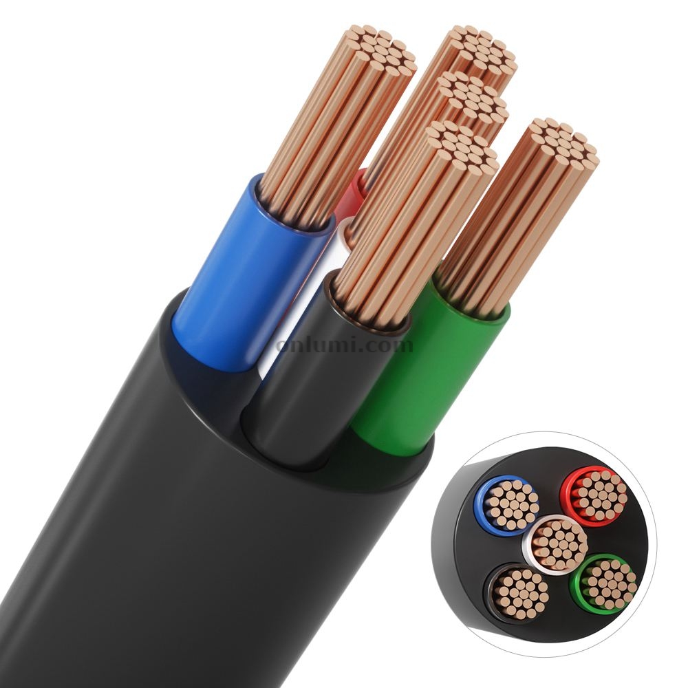 5 Pins for LED RGBW jacket wire Sheathed Cable Black