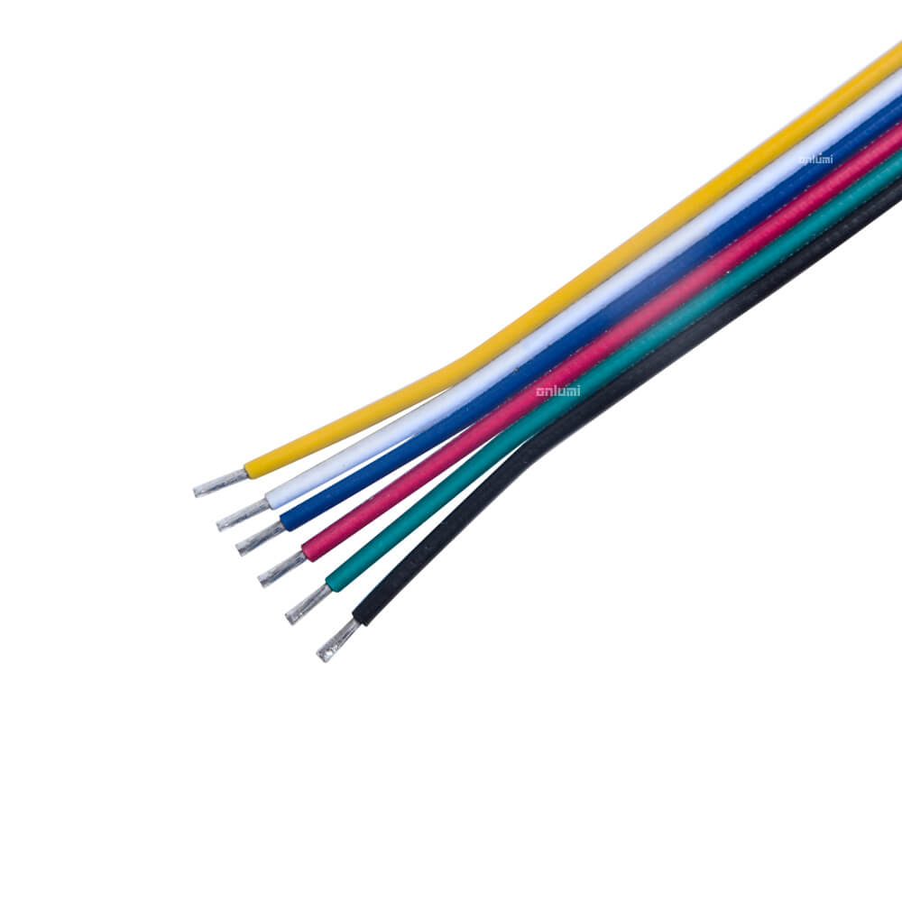6 pin Black-Green-Red-Blue-White-Yellow Wire