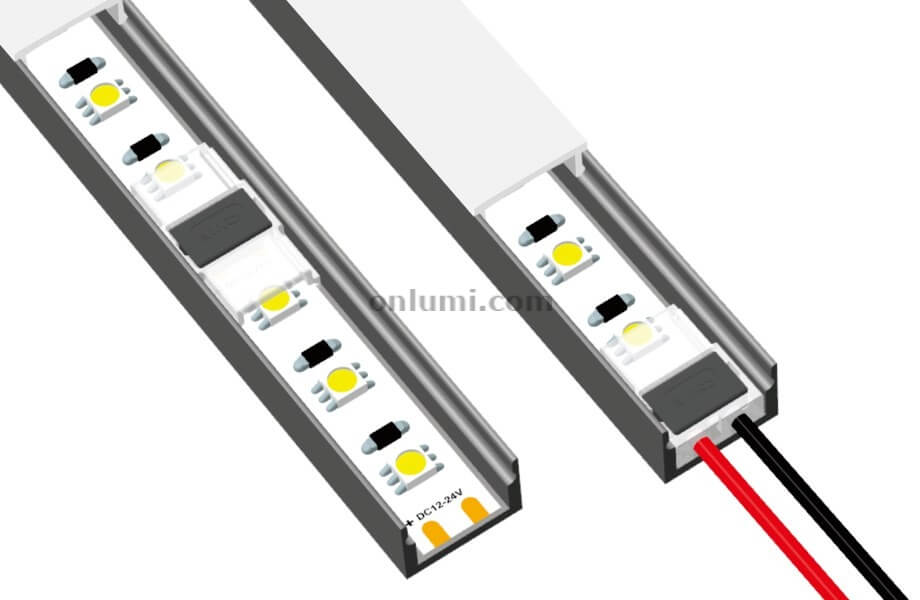 beetel clip led strip connector in aluminum channel