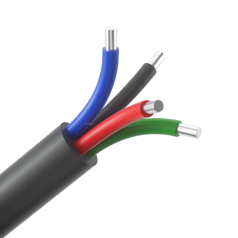 4 Pin Black-Green-Red-Blue Sheathed Wire BK