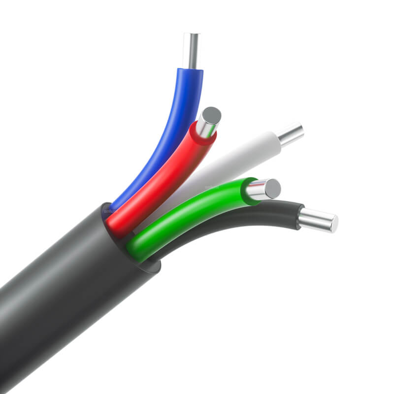 5 Pin Black-Green-Red-Blue-White Sheathed Wire BK