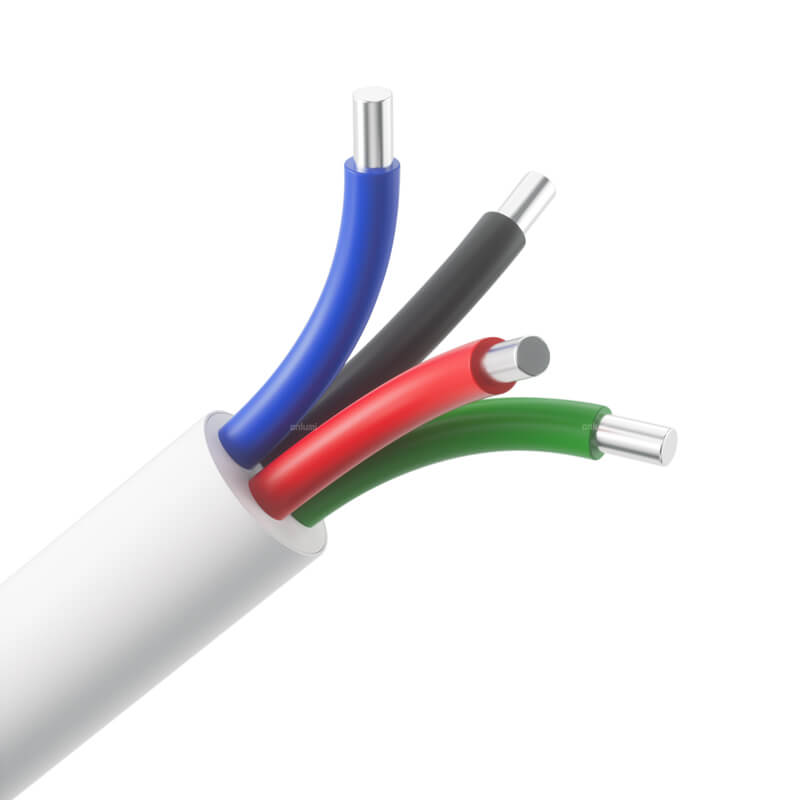 4 Pin Black-Green-Red-Blue Sheathed Wire WT