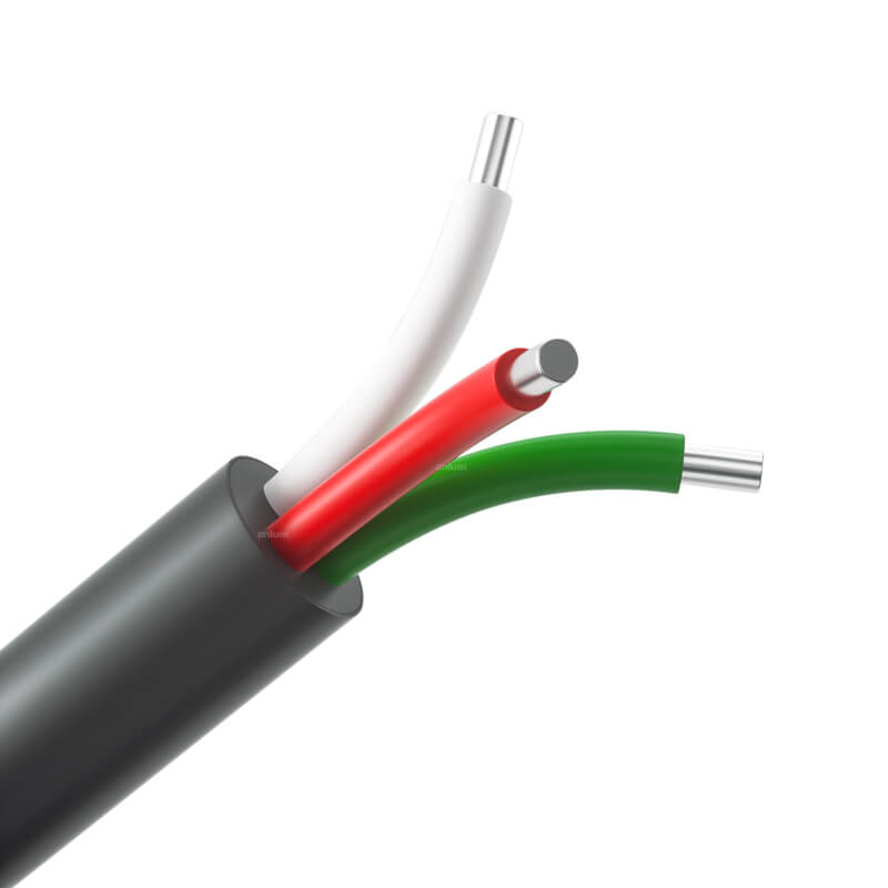 3 Pin Red-Green-White Sheathed Wire Cable for LED black out insulation