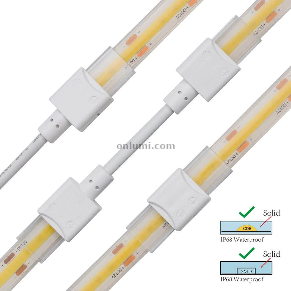 connector for IP68 cob led strip 8mm