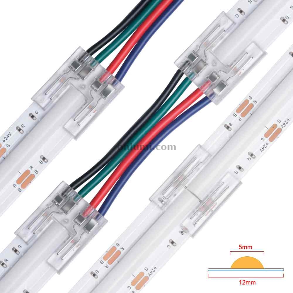 COB led strip connector 12mm 4 pin