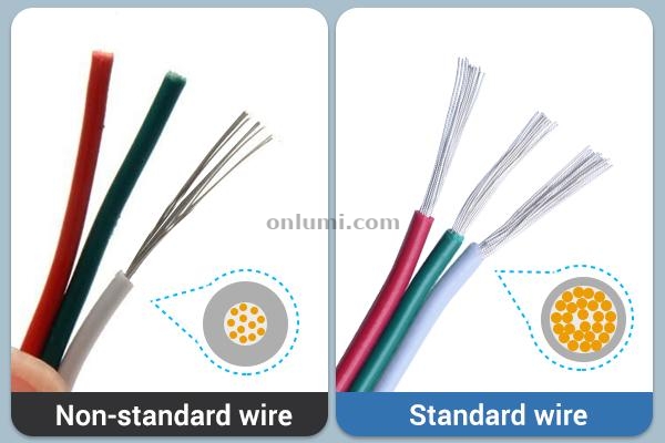 Non-standard wire doesn't have surficient copper as standard one