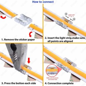 8mm 2 Pin Beetle Clip Invisible how to connect strip to strip