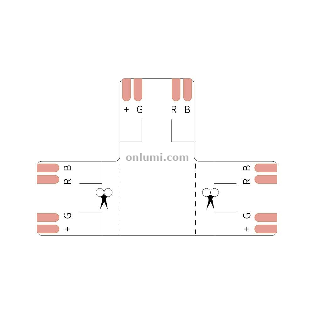FPC10-T4B T shape RGB COB Strip Connector