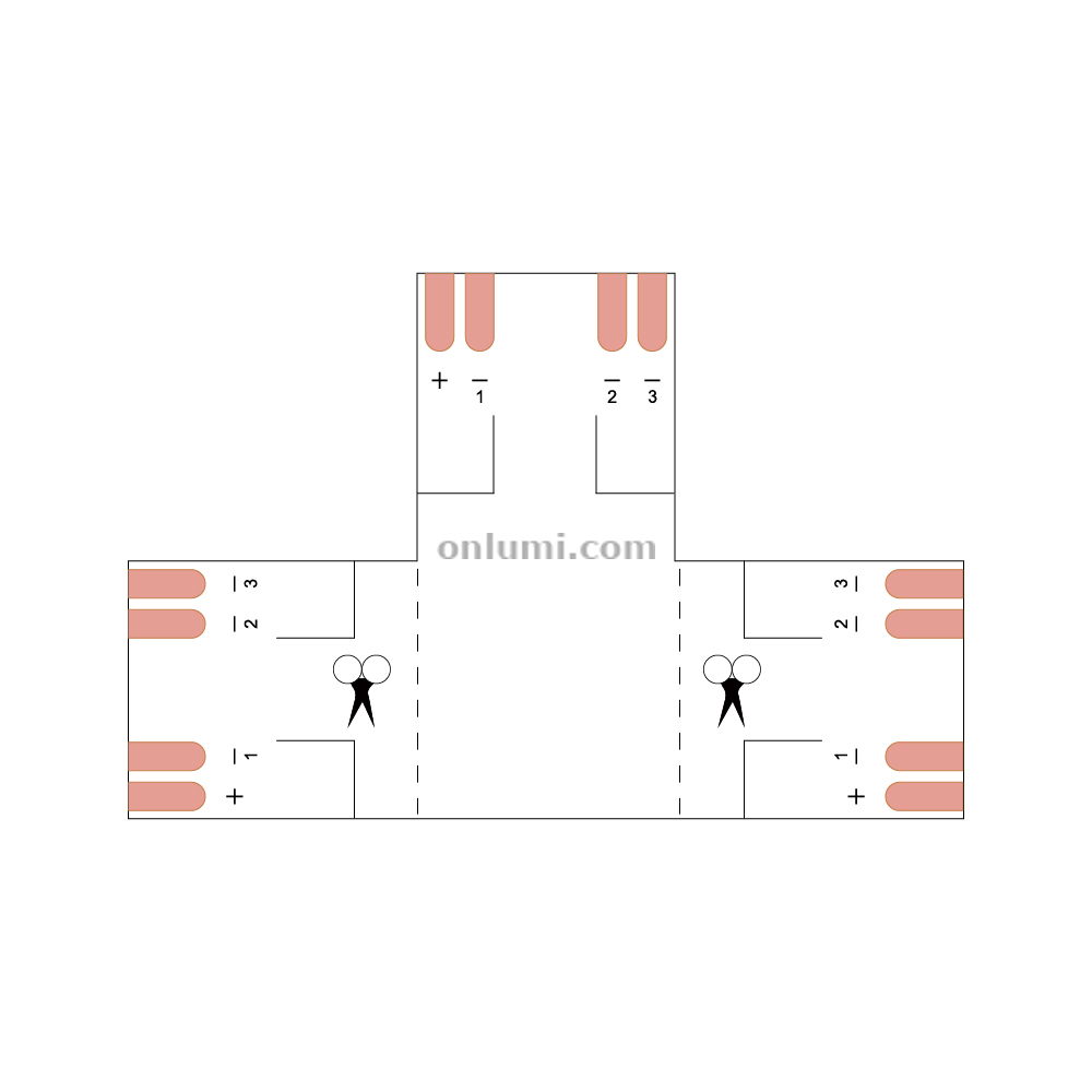 T shape RGB COB Strip Connector