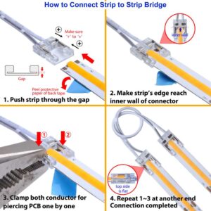 how to use cob strip connector 2 pins white wire